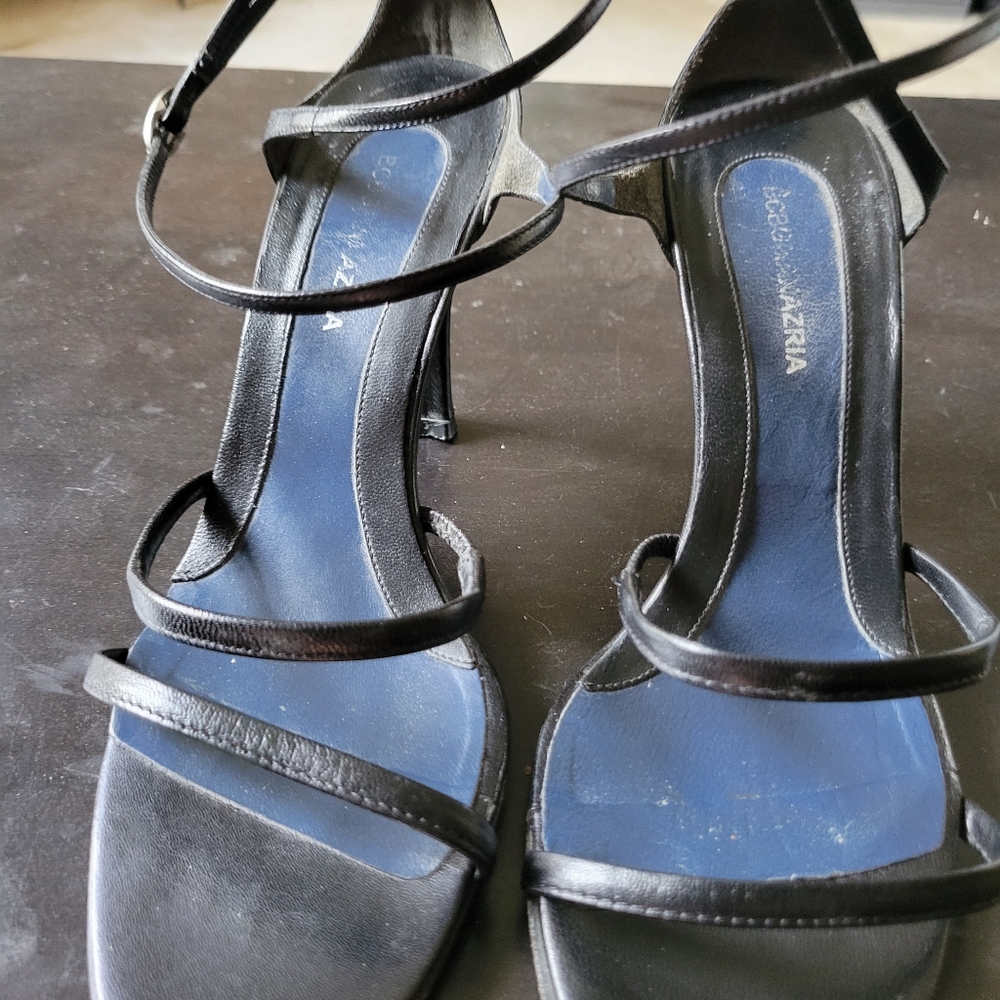 BCBG Max Azria strappy leather heels made in Italy